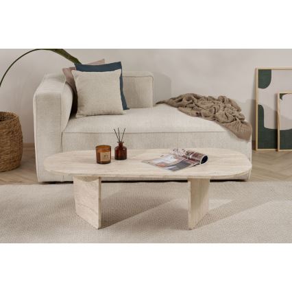 Soffbord ROND 130x65 cm beige