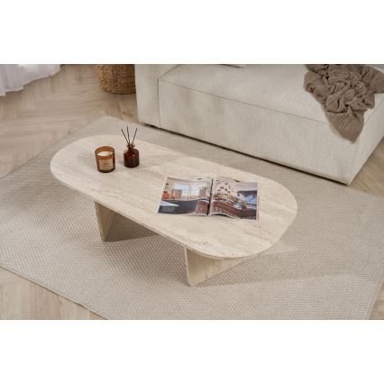 Soffbord ROND 130x65 cm beige