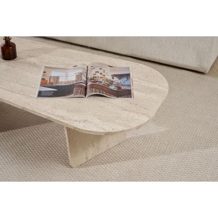 Soffbord ROND 130x65 cm beige