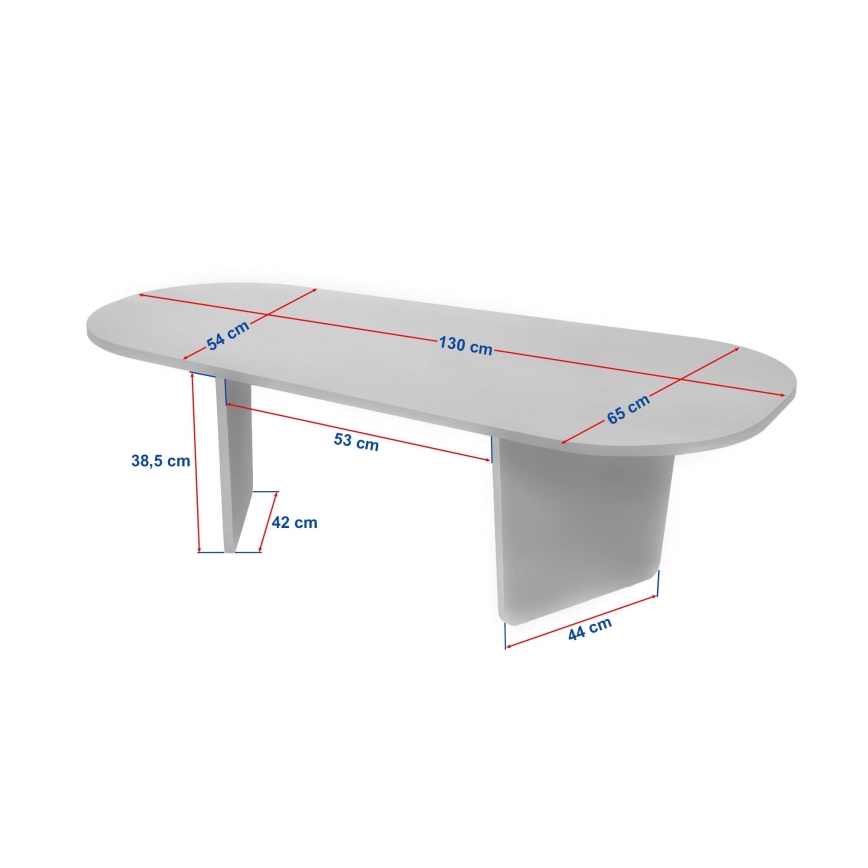 Soffbord ROND 130x65 cm beige