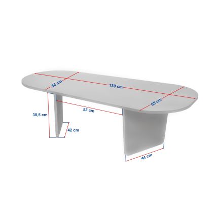 Soffbord ROND 130x65 cm i travertin