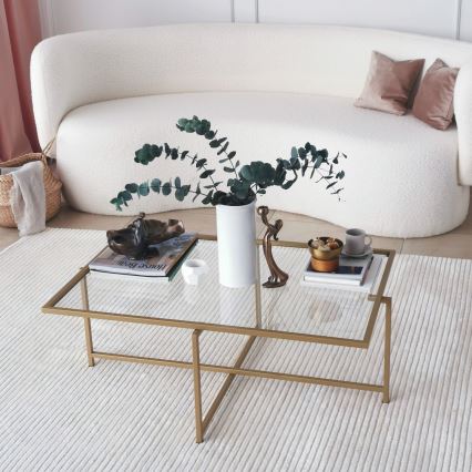 Soffbord SOL 35x94 cm guld/genomskinlig