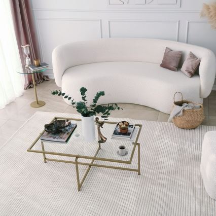 Soffbord SOL 35x94 cm guld/genomskinlig