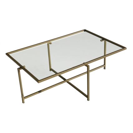 Soffbord SOL 35x94 cm guld/genomskinlig