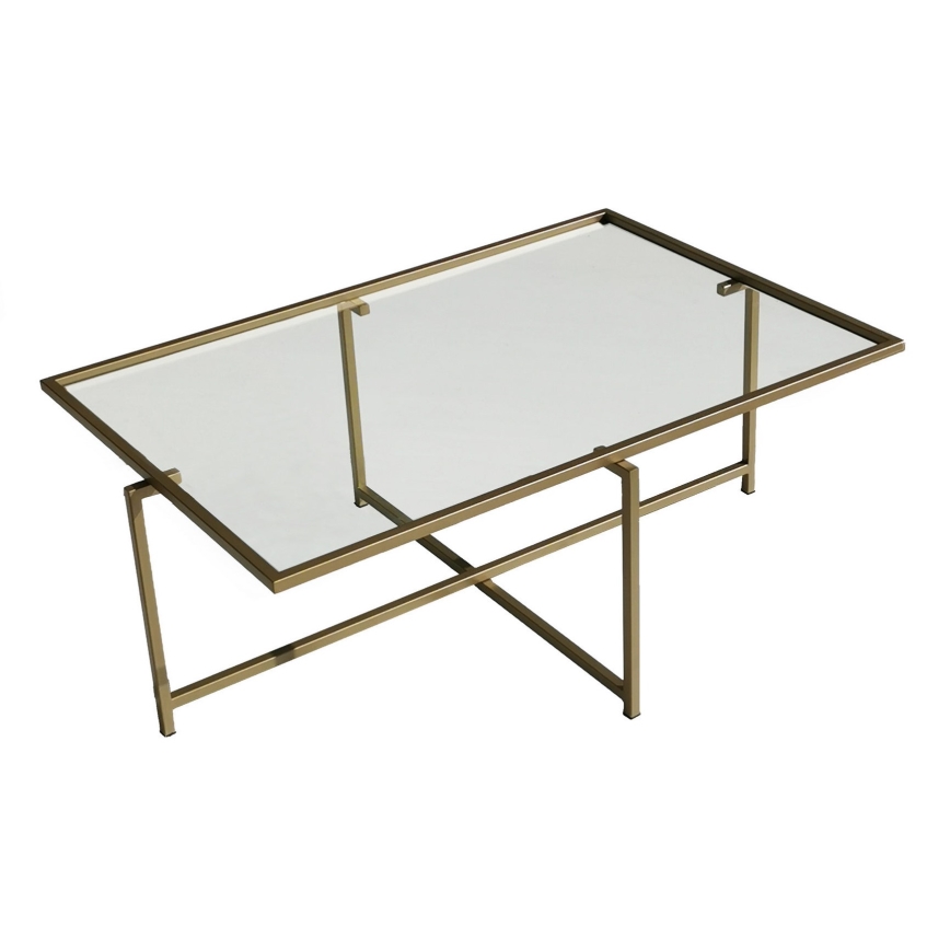 Soffbord SOL 35x94 cm guld/genomskinlig
