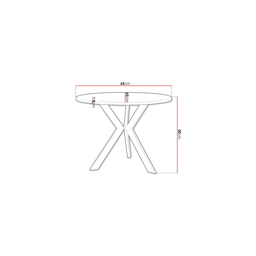 Konferensbord STK 50x65 cm svart/guldfärgad ek
