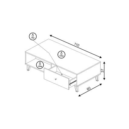 Soffbord SULA ek craft/svart