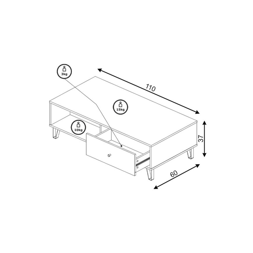 Soffbord SULA ek craft/svart