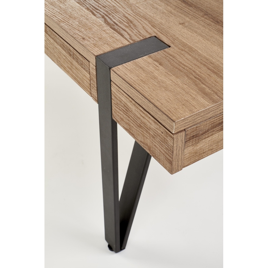 Soffbord TULUZA 41x120 cm gyllene valnöt/svart