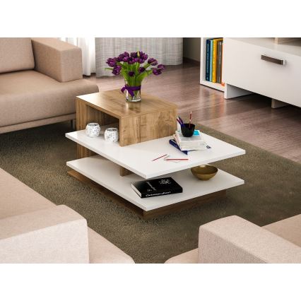 Konferensbord VENUS 43,6x84,8 cm vit/brun