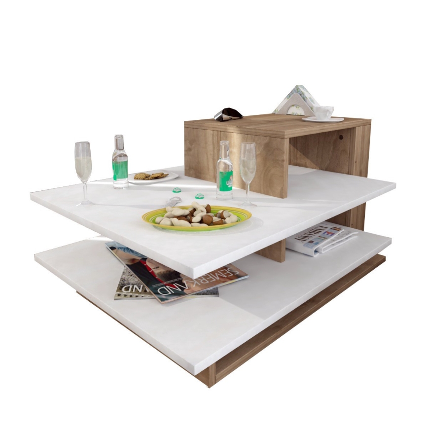 Konferensbord VENUS 43,6x84,8 cm vit/brun