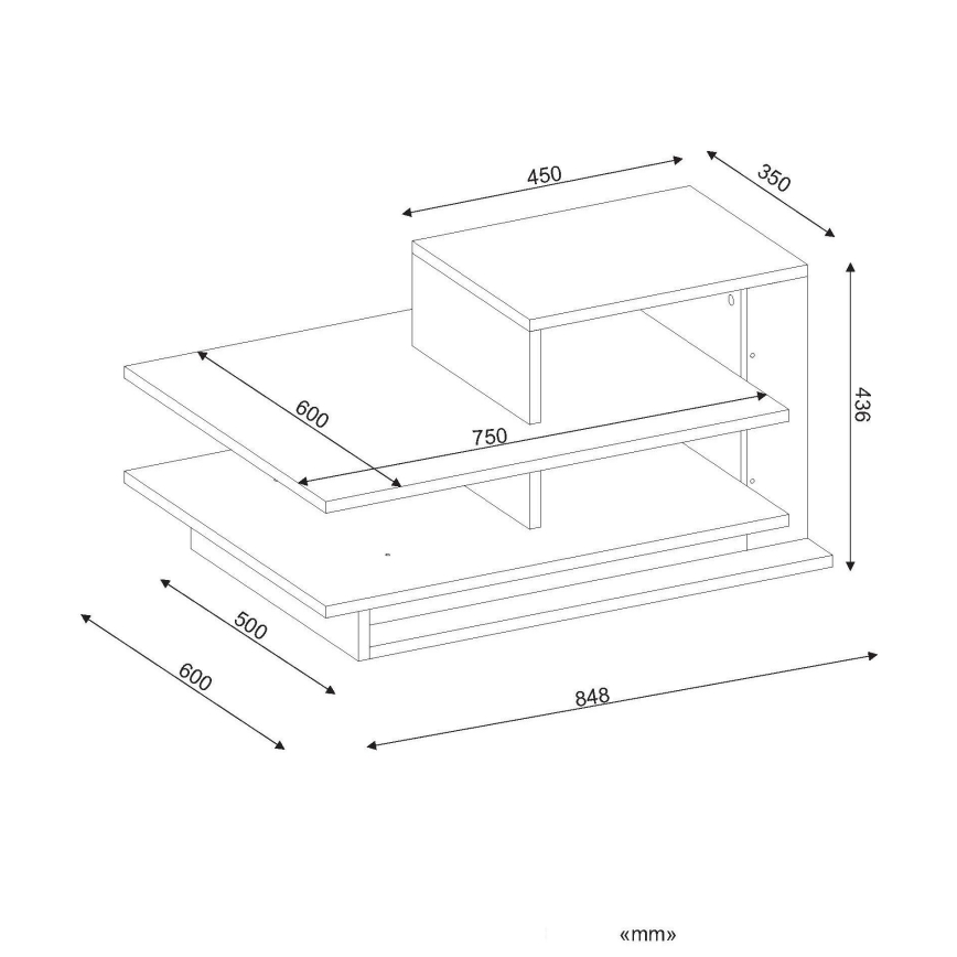 Konferensbord VENUS 43,6x84,8 cm vit/brun