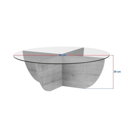 Soffbord VERE Ø 90 cm beige/klar
