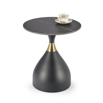 Soffbord VERO Ø 50 cm svart/guld
