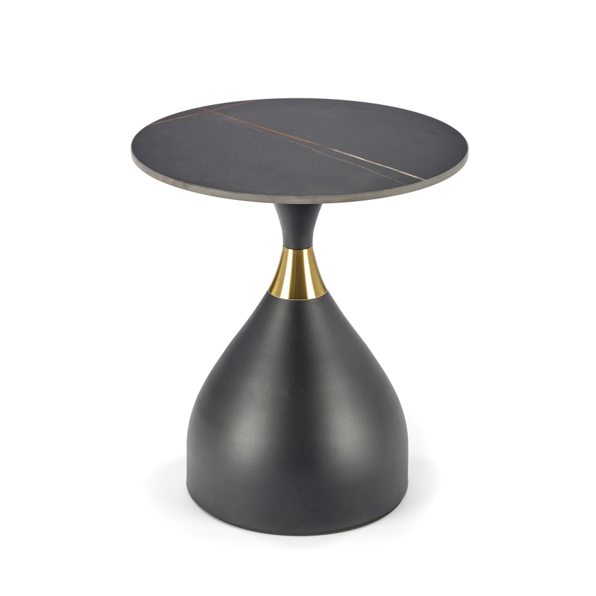 Soffbord VERO Ø 50 cm svart/guld