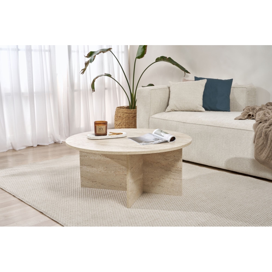 Soffbord VERUM Ø 90 cm, beige