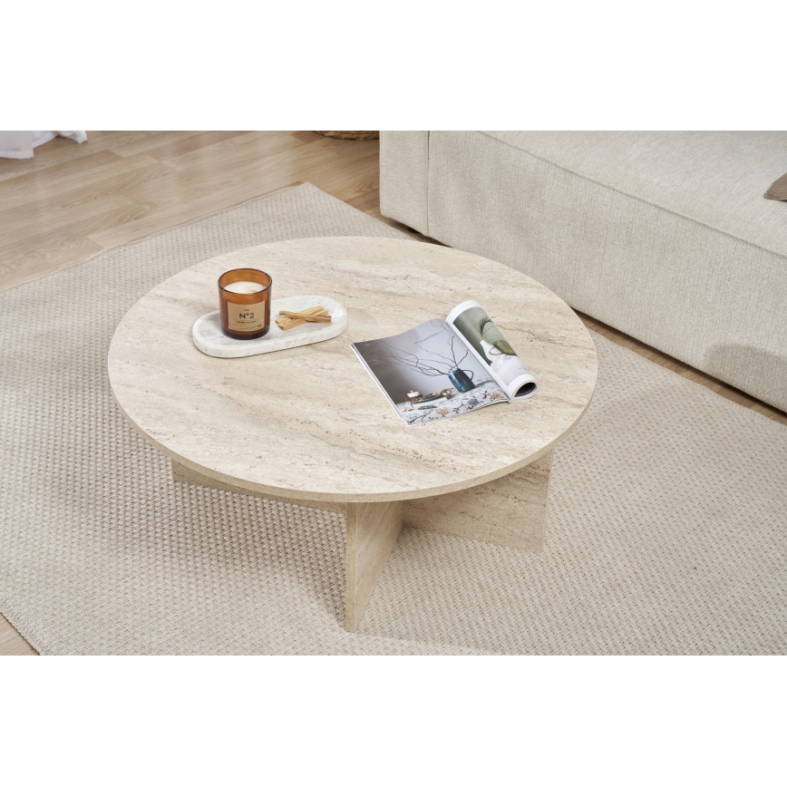 Soffbord VERUM Ø 90 cm, beige