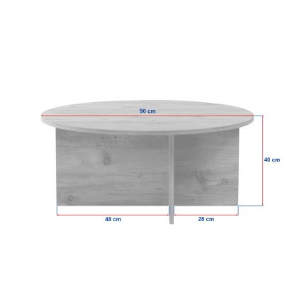 Soffbord VERUM Ø 90 cm i travertin