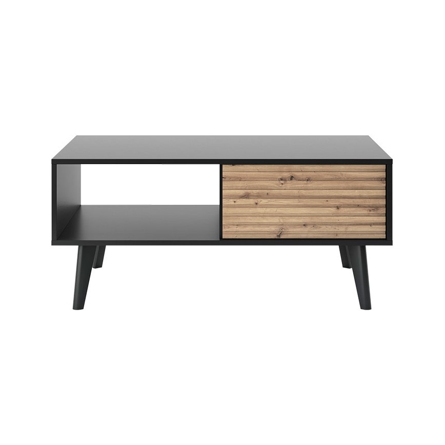 Soffbord WILLOW 46x104 cm svart/ek artisan