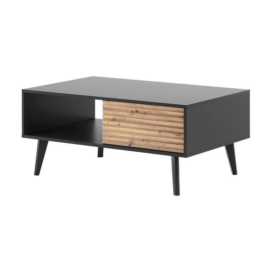 Soffbord WILLOW 46x104 cm svart/ek artisan