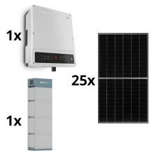 Solar kit GOODWE - 10kWp JINKO + 10kW GOODWE hybrid converter 3p + 14,2 kWh batteri PYLONTECH H2