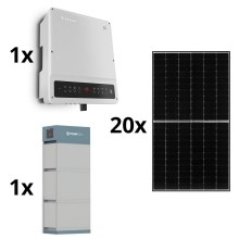 Solar kit GOODWE - 8kWp JINKO + 8kW GOODWE hybrid converter 3p +10,65 kWh batteri PYLONTECH H2