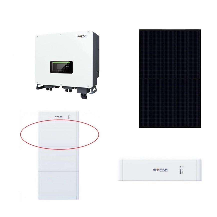 Solcellsanläggning SOFAR Solar - 20kWp panel RISEN Full Black + 20kW SOLAX omvandlare 3p + 20 kWh batteri SOFAR med en batteristyrenhet