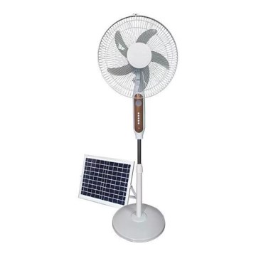 Solcellsdriven stativfläkt 15 W/4 V/230 V, Ø 45 cm, vit