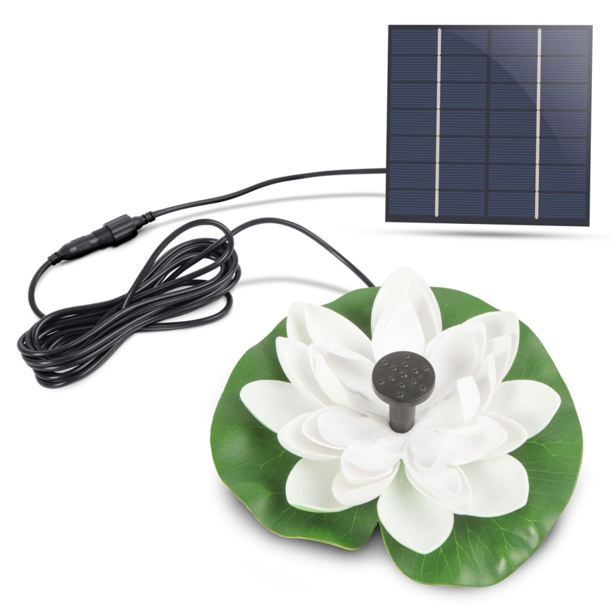 Solcellsfontän 1,4W/7V vit näckros