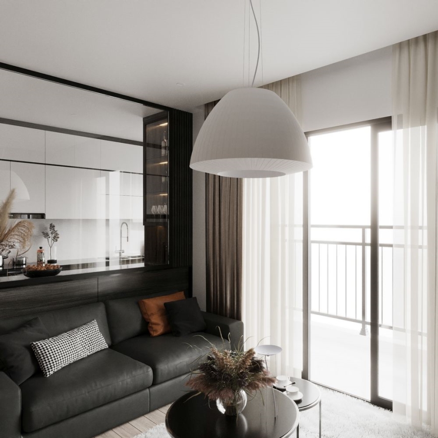 Ljusskrona med upphängningsrem  BELLA 3xE27/60W/230V diameter  60 cm vit