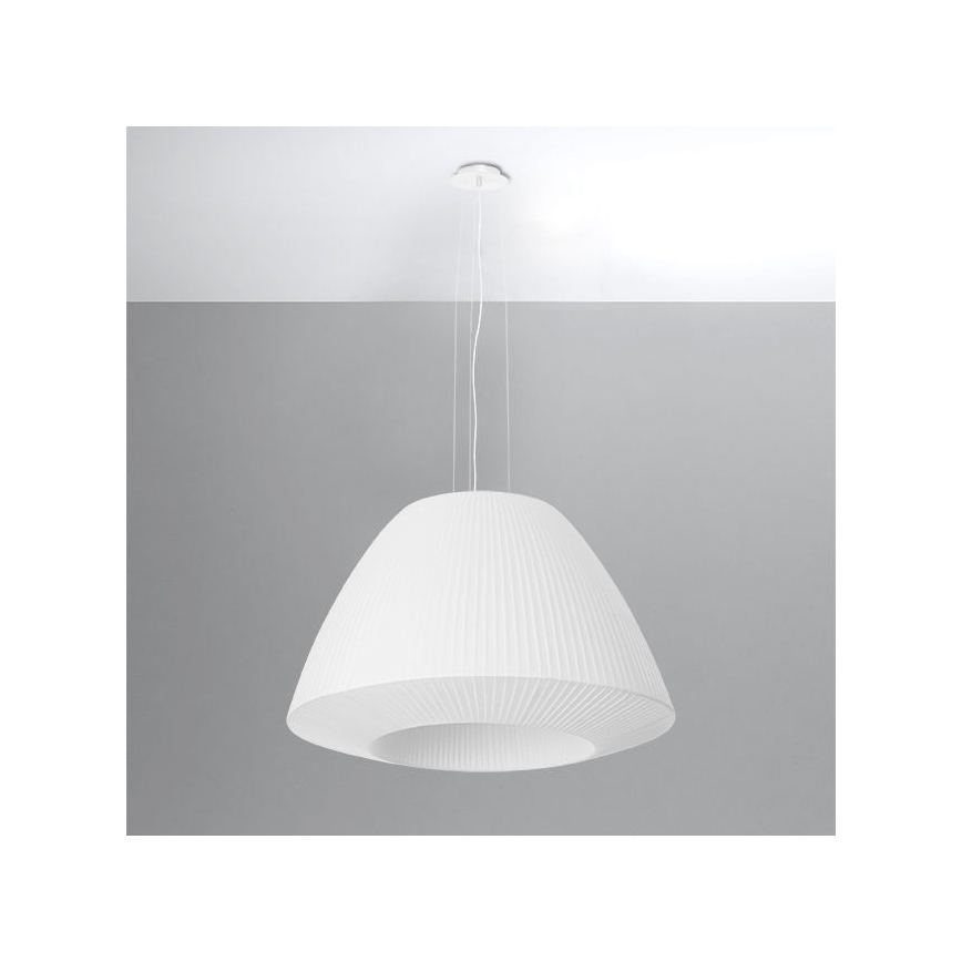 Ljusskrona med upphängningsrem  BELLA 3xE27/60W/230V diameter  60 cm vit