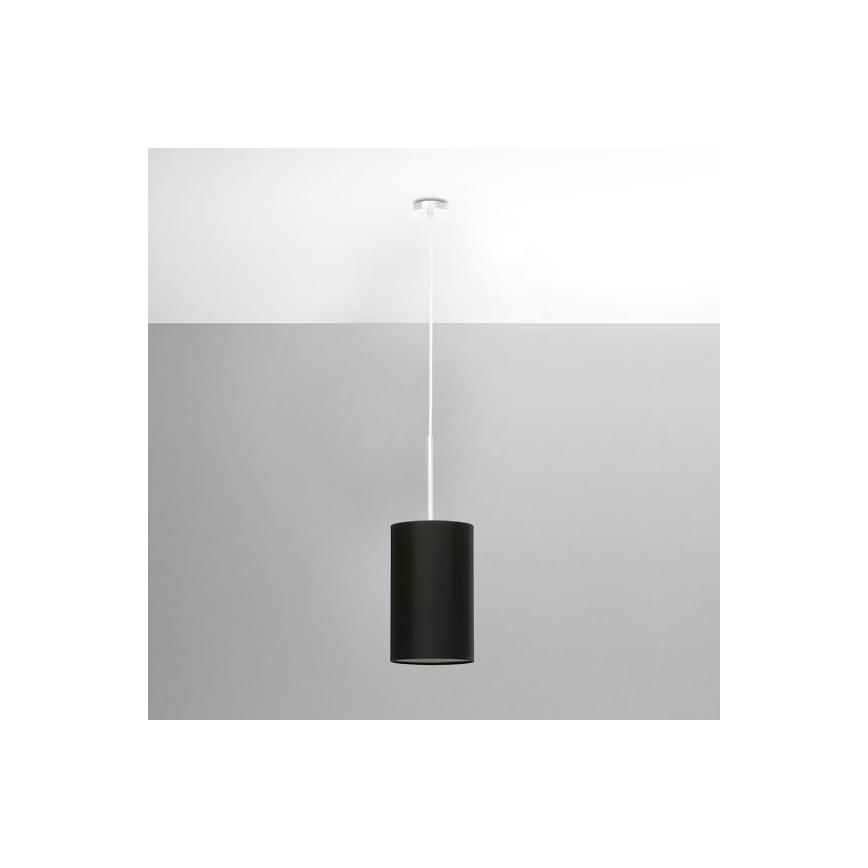 Ljusskrona med upphängningsrem  OTTO 1xE27/60W/230V diameter  15 cm svart