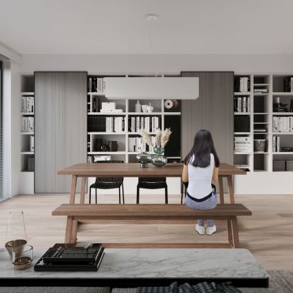 Ljusskrona med upphängningsrem  SANTA 5xE27/60W/230V 120 cm vit