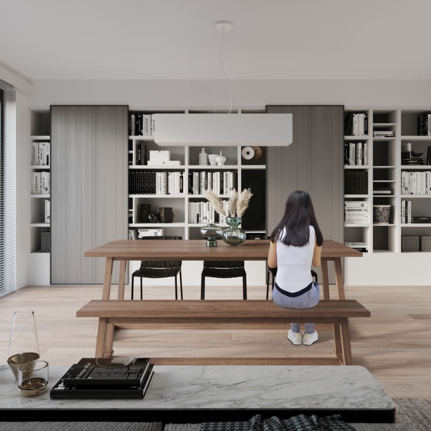 Ljusskrona med upphängningsrem  SANTA 5xE27/60W/230V 120 cm vit