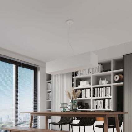 Ljusskrona med upphängningsrem  SANTA 5xE27/60W/230V 120 cm vit