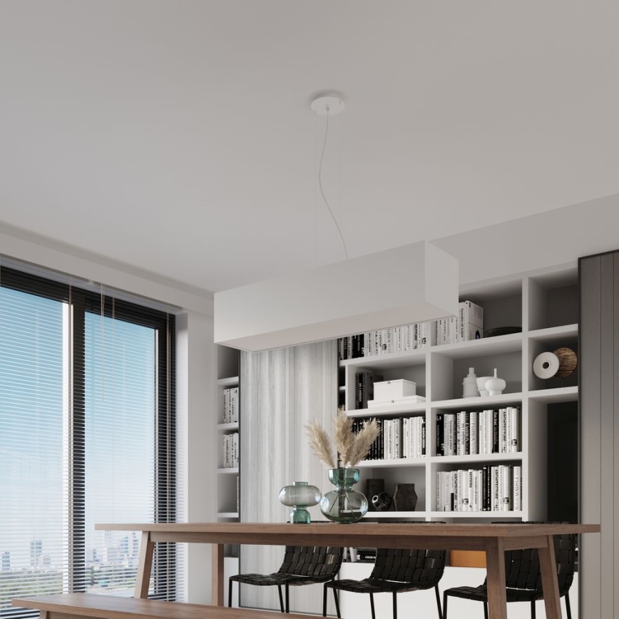 Ljusskrona med upphängningsrem  SANTA 5xE27/60W/230V 120 cm vit