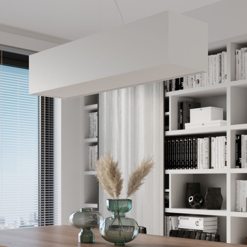 Ljusskrona med upphängningsrem  SANTA 5xE27/60W/230V 120 cm vit