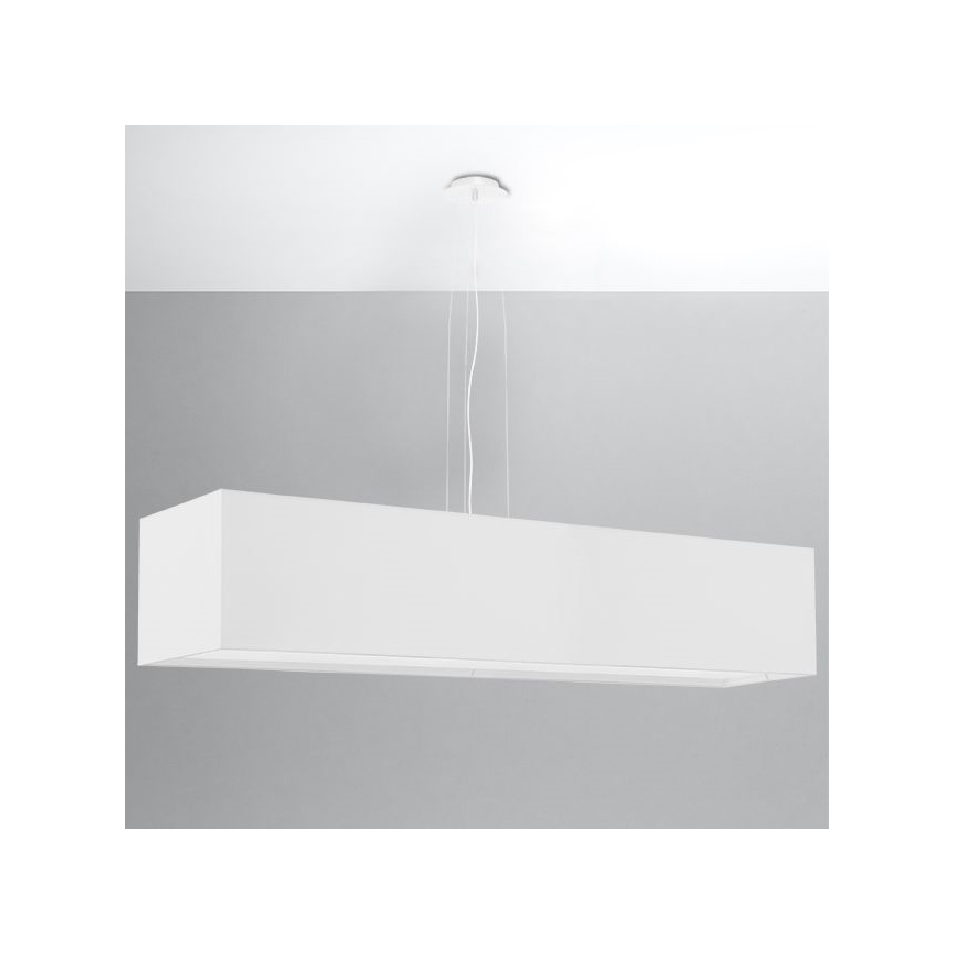 Ljusskrona med upphängningsrem  SANTA 5xE27/60W/230V 120 cm vit