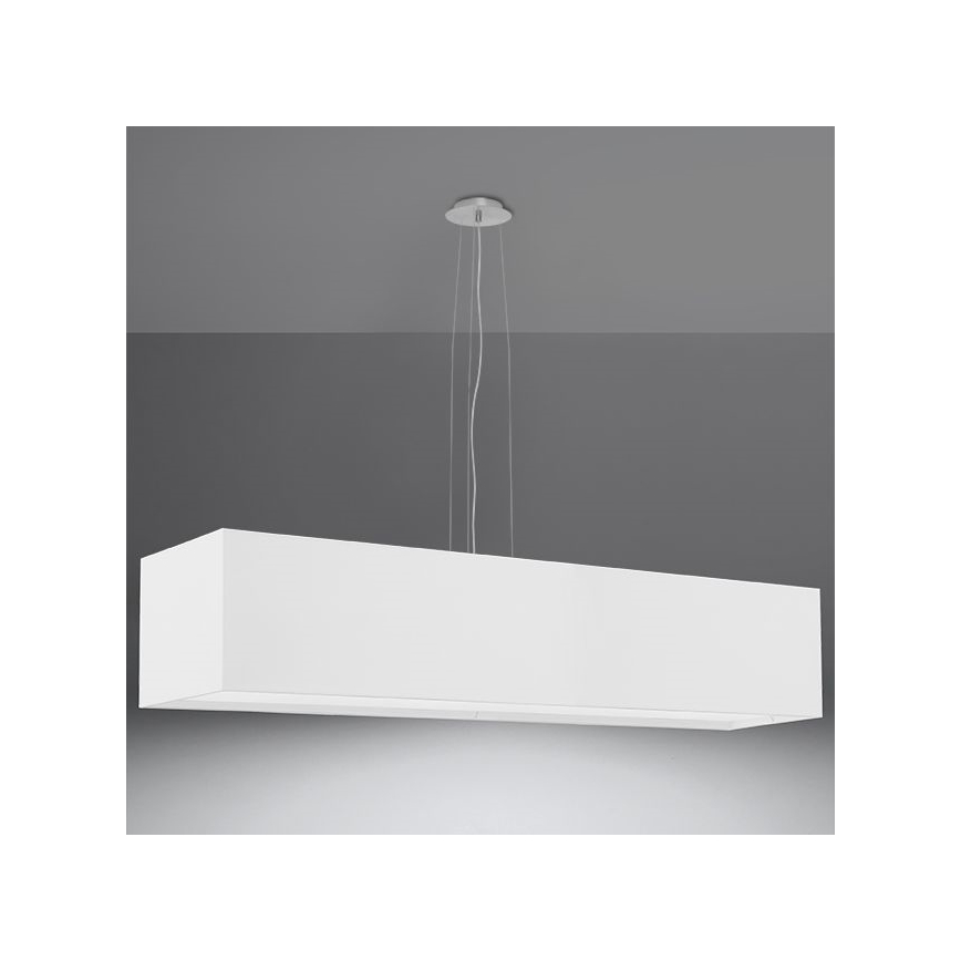 Ljusskrona med upphängningsrem  SANTA 5xE27/60W/230V 120 cm vit