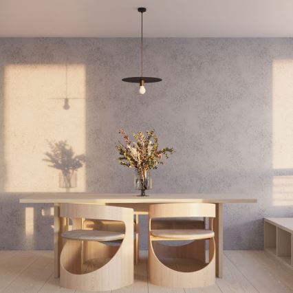 Ljusskrona med upphängningsrem  FLAVIO 1xE27/60W/230V svart