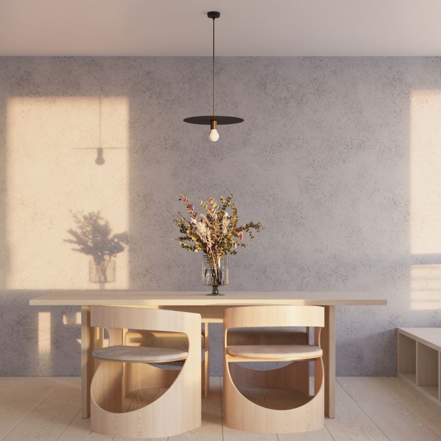 Ljusskrona med upphängningsrem  FLAVIO 1xE27/60W/230V svart