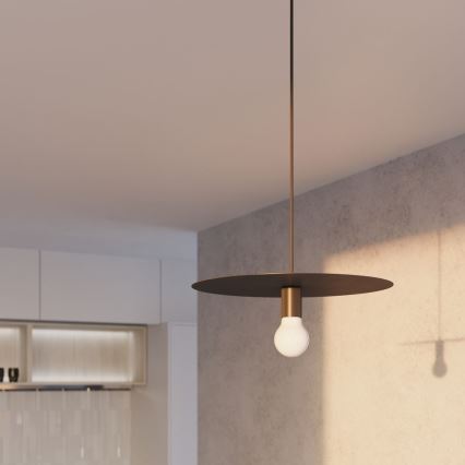 Ljusskrona med upphängningsrem  FLAVIO 1xE27/60W/230V svart