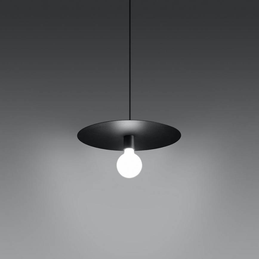 Ljusskrona med upphängningsrem  FLAVIO 1xE27/60W/230V svart