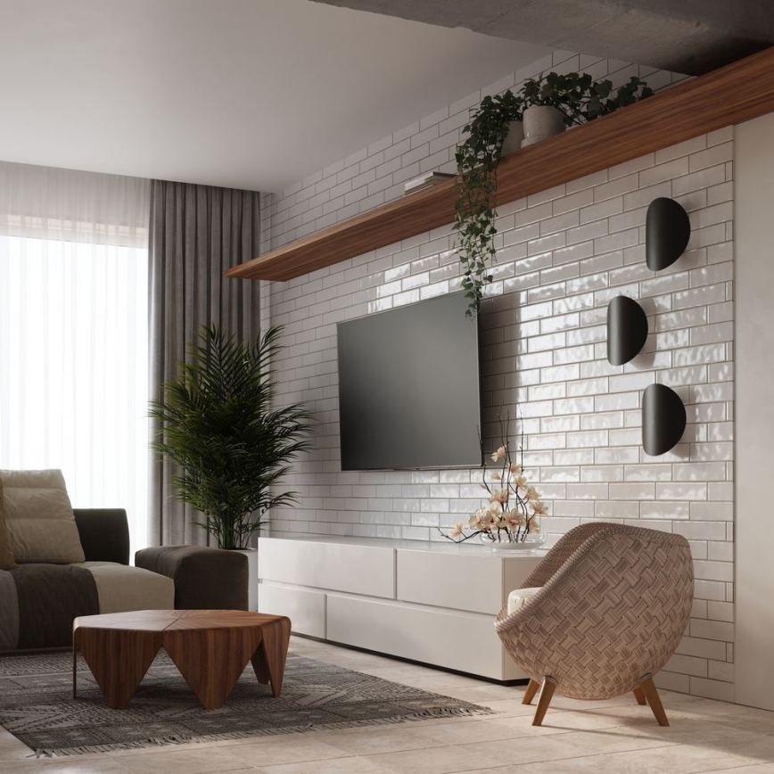 Vägglampa  SENSES 2xG9/40W/230V svart