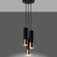 Ljusskrona med upphängningsrem  LOOPEZ 3xGU10/40W/230V rund  svart /koppar
