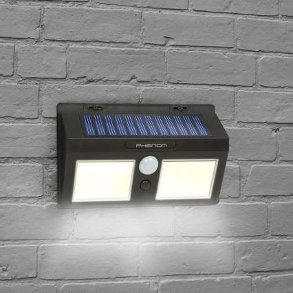 sol vägglampa med sensor  2xLED/2,5W/5,5V IP65