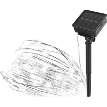 Soldriven ljusslinga 120xLED/2,4W/1,2V 12m IP44 600 mAh kallvit