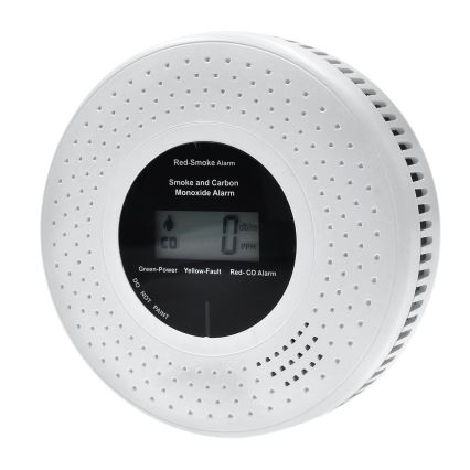 Rök- och kolmonoxiddetektor med LCD-display 2xAA