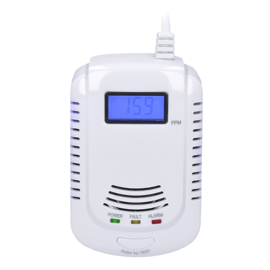 Detektor för kolmonoxid och brandfarlig gas 230V