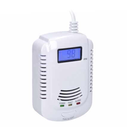 Detektor för kolmonoxid och brandfarlig gas 230V